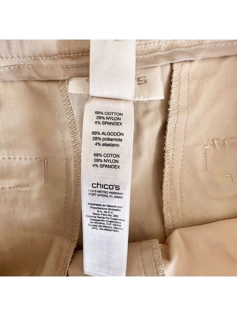 Chicos Slim Ankle Utility Pants Womens Size Small (0) Comfort Waist Luxe Beige - Picture 9 of 10